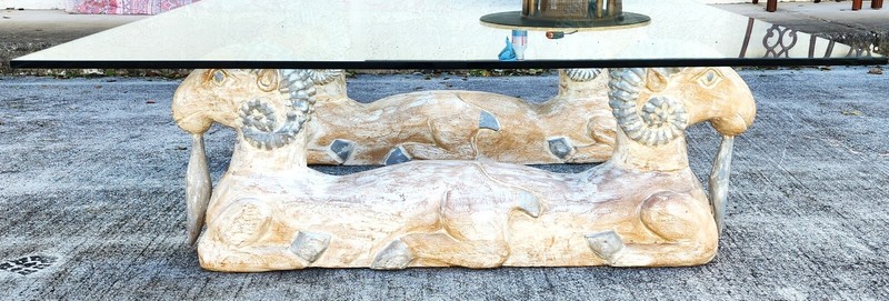 Rams Heads Coffee Cocktail Table Wood gallery