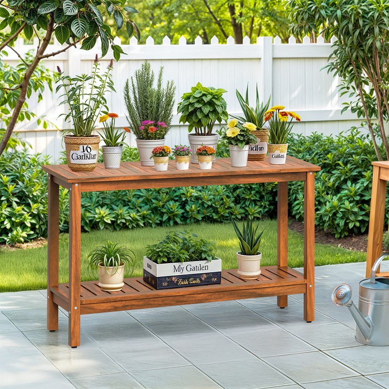 48'' Console Sofa Table with Storage Shelves Entry Way Table for Patio Garden gallery