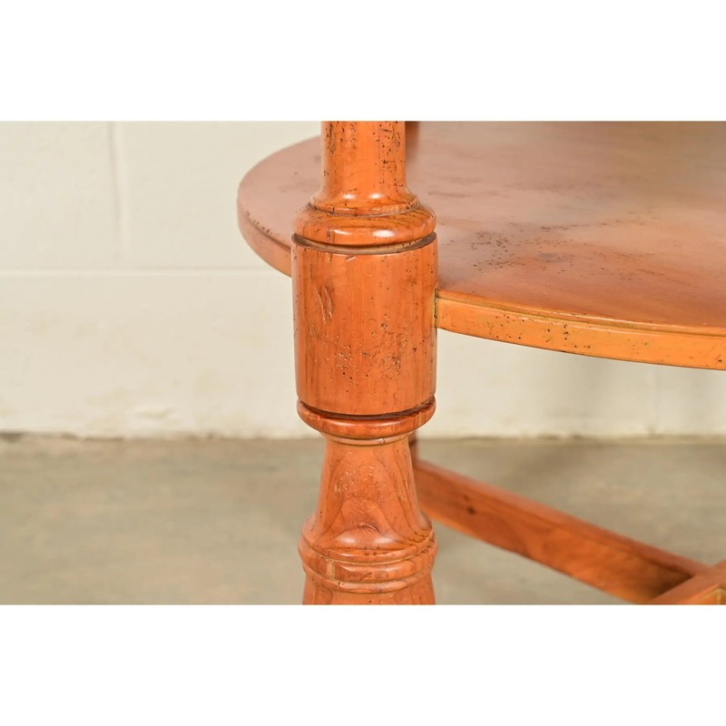 Baker Furniture Italian Provincial Pine and Travertine Top Tea Table gallery