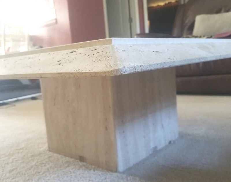 Italian Travertine Marble Coffee & End Table gallery