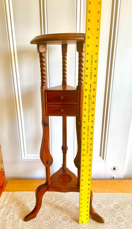 Victorian Style Mahogany Barley Twist Two-Drawer Plant Stand gallery