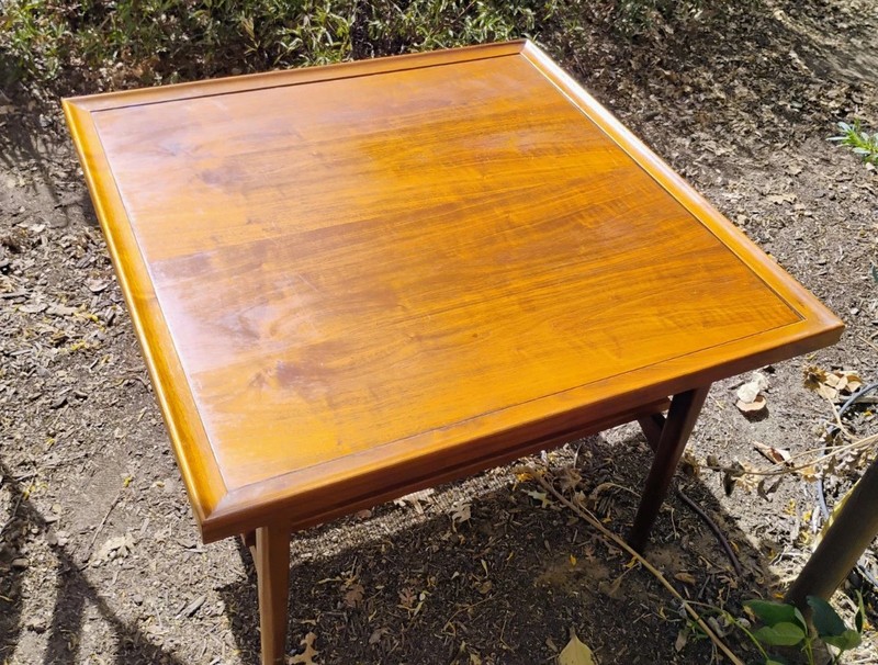 Vintage Drexel Declaration Mid Century Modern 2-Tier Walnut & Cane Tables MCM gallery