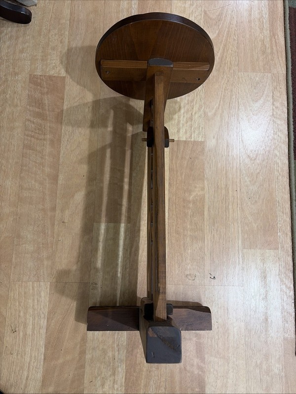 Antique American Colonial Primitive Style Ratchet Adjustable Table, Plant Table gallery