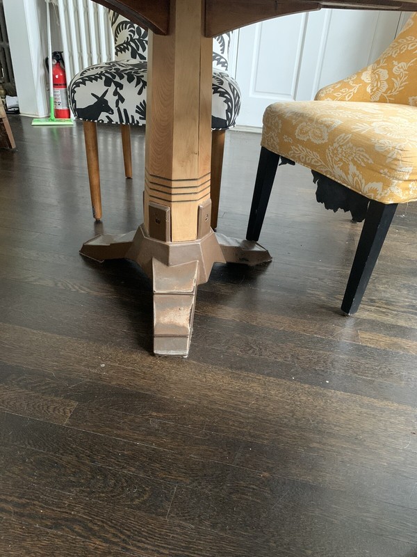 Wood and Metal Art Deco Octagonal Dining Table gallery