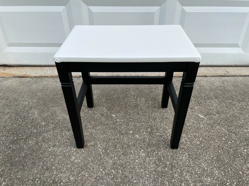 Vintage Antique Style Vinyl Leather Wrapped Top Side End Accent Table Nightstand