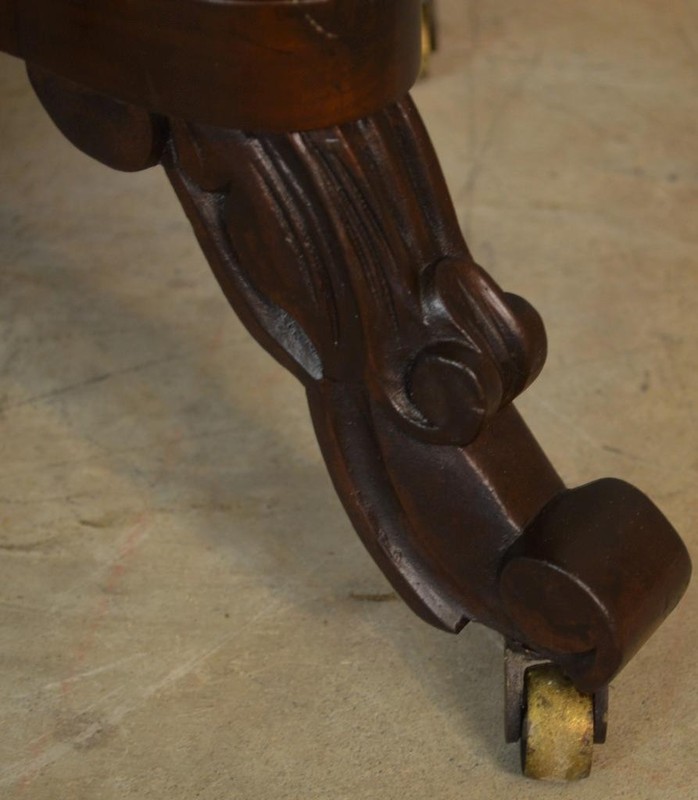 Antique Parlor Table, Victorian Marble Top Carved Hall Table #21332 gallery