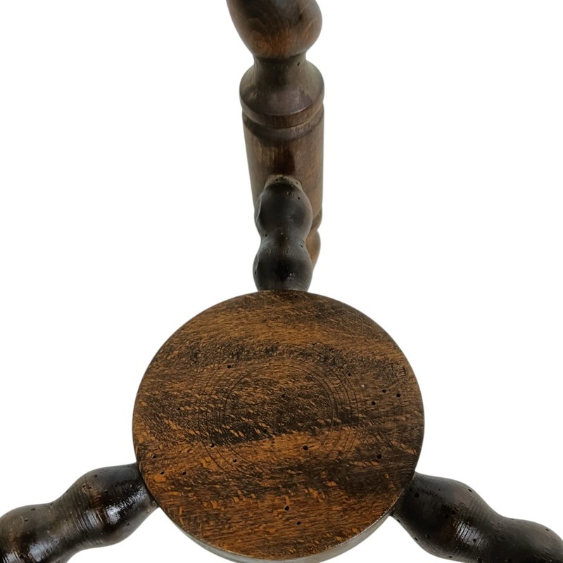 Barley Twist Wooden Side Wine Table - Two Tier Pedestal Plant Bonsai Stand - Bar gallery