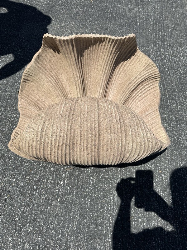 Vintage Clam Shell Coffee Table With Glass Top Coastal gallery