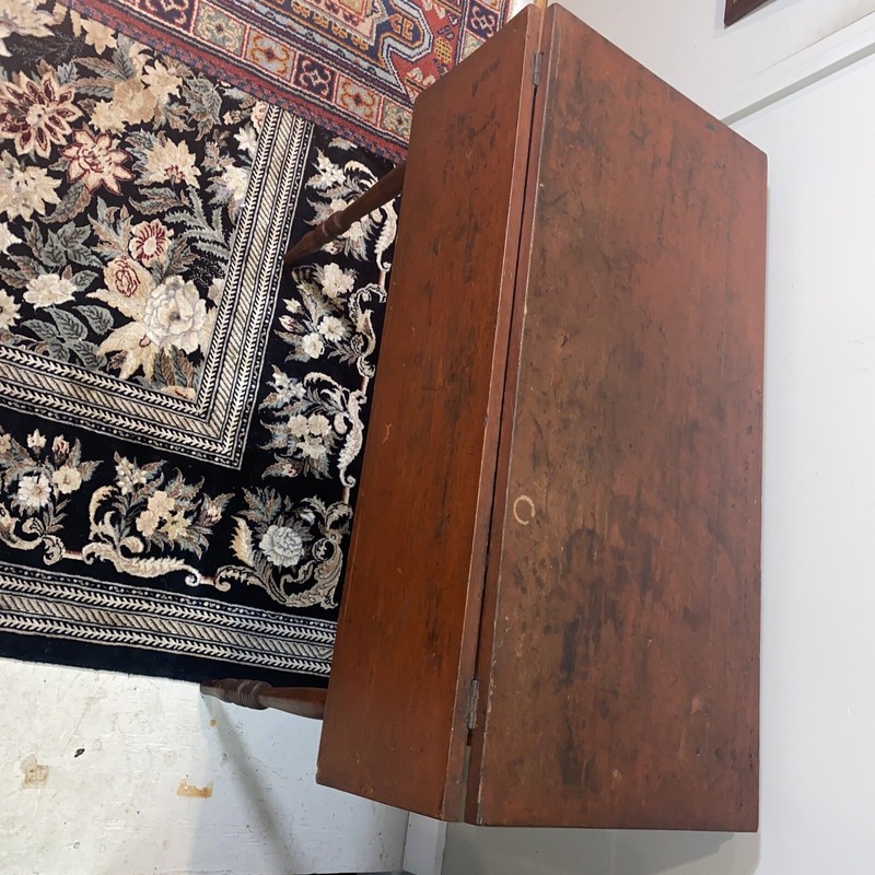 Antique 19TH Century Drop Leaf Table In Antique Red Paint gallery