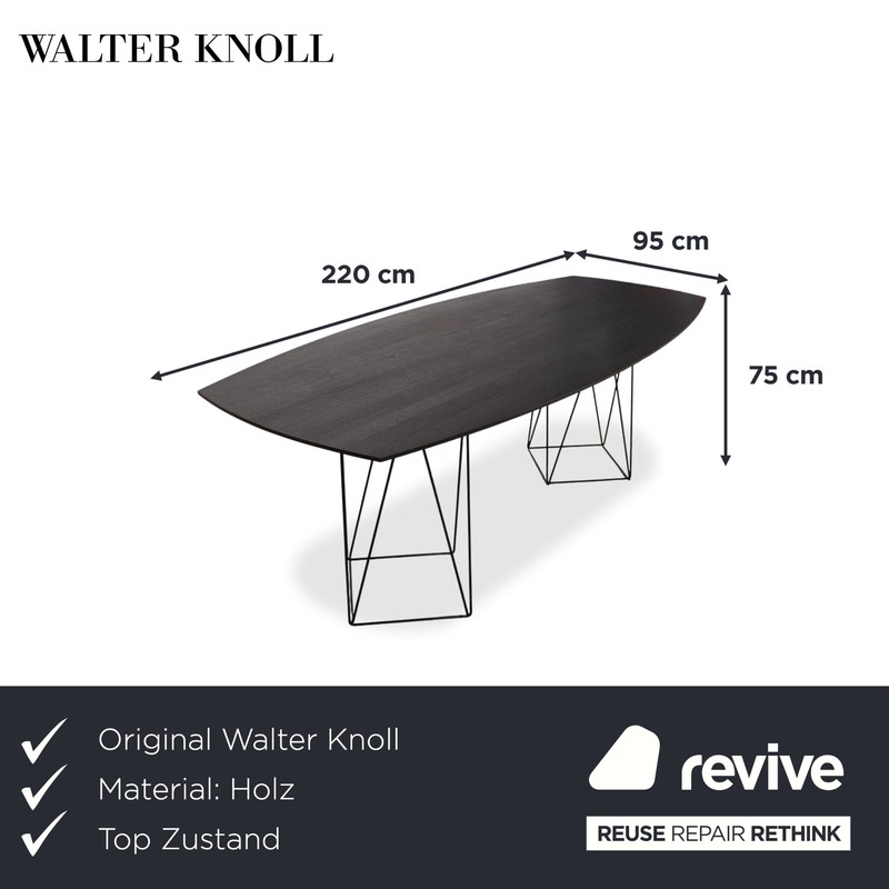 Walter Knoll Joco Wooden Dining Table Black 220 x 95 cm gallery