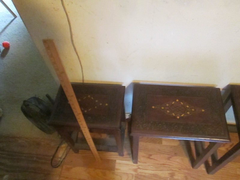 Antique Nesting Tables 4 Total Look Asian Influenced, Not Positive of Wood Type gallery