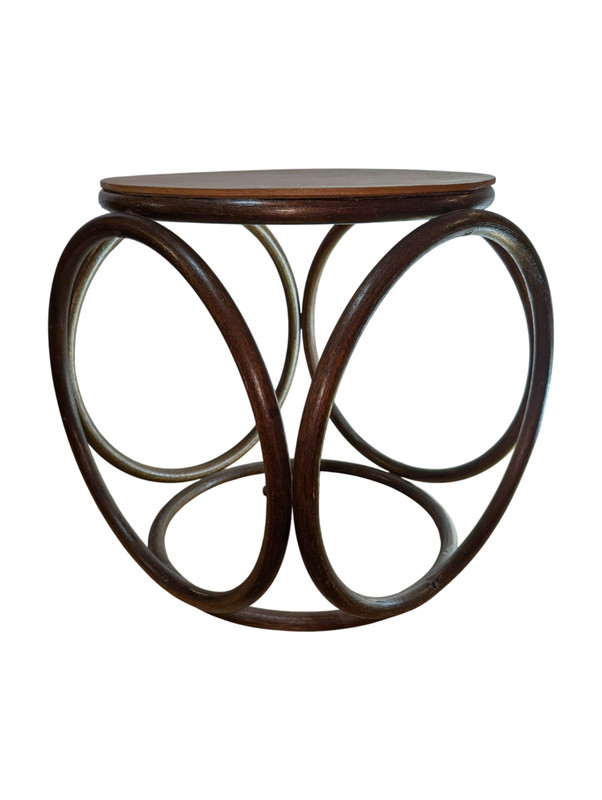 Mid-Century Modern Bentwood Side Table 16in Round Thonet-Inspired gallery
