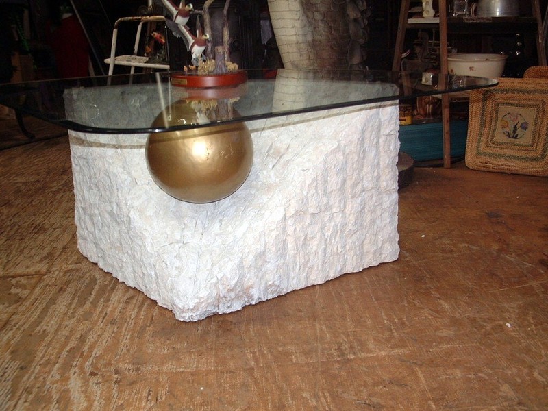 Vintage Gorgeous Coffee Table Modern Classic Bevelled Glass Heavy Built 50X37X16 gallery