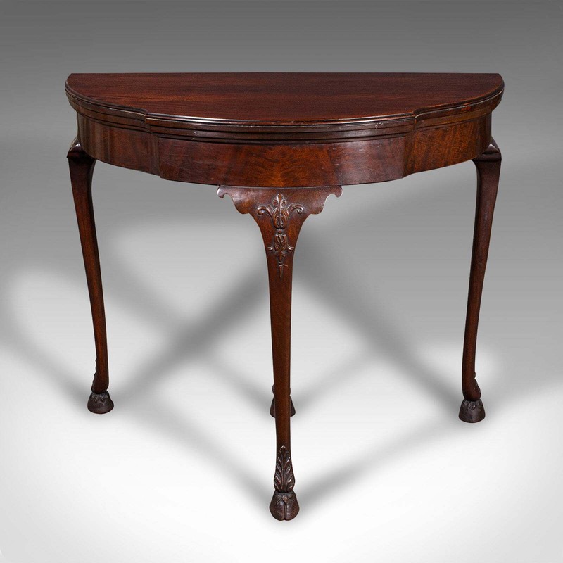 Antique Georgian Revival Card Table, English, Folding, Games, Victorian, C.1890 gallery
