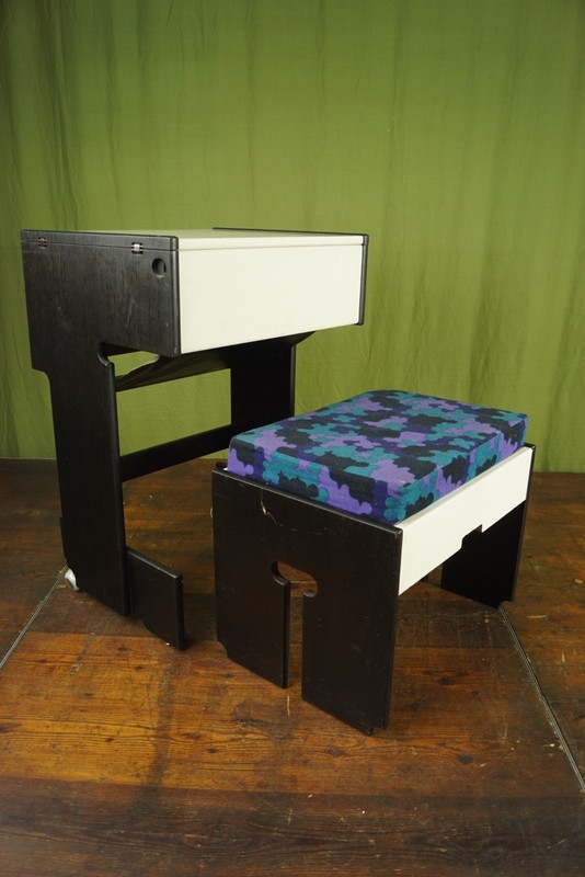 Vintage Sewing Table Desk & Stool Space Age 70s Retro gallery