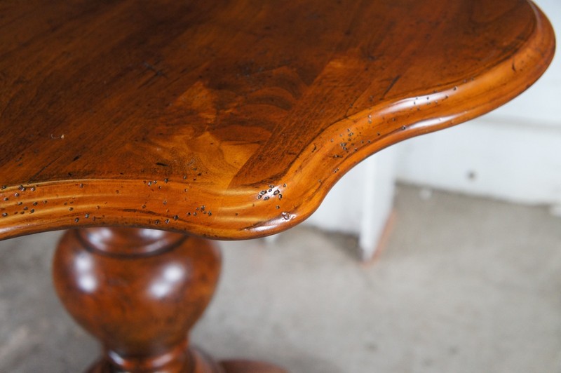 2 Vintage Henredon French Louis Philippe Style Walnut Pedestal Side Tables gallery