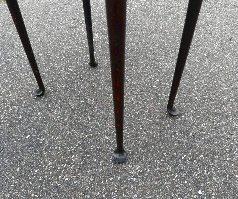 D. R. Dimes tiger maple table with crackle black base in the Queen Anne style gallery