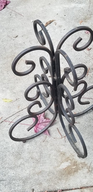 VINTAGE CAST IRON SCROLLED ACCENT / PATIO TABLE BASE 13"W X16"H gallery