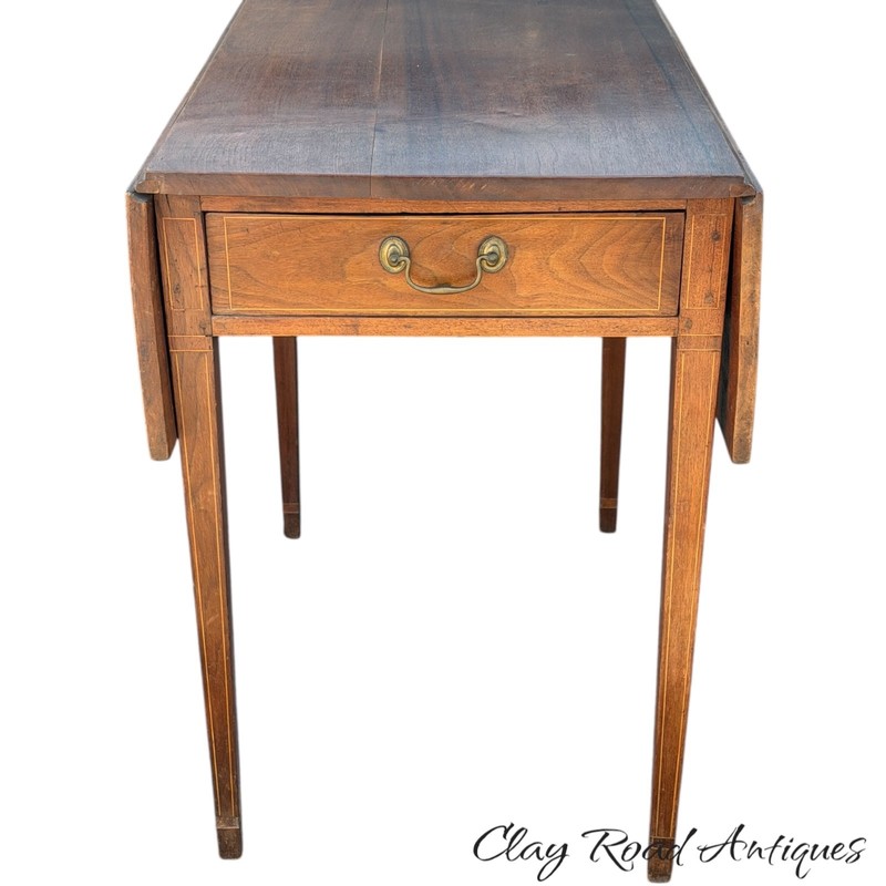 Antique Walnut inlaid Pembroke table PA 1800 line inlay Hepplewhite federal gallery