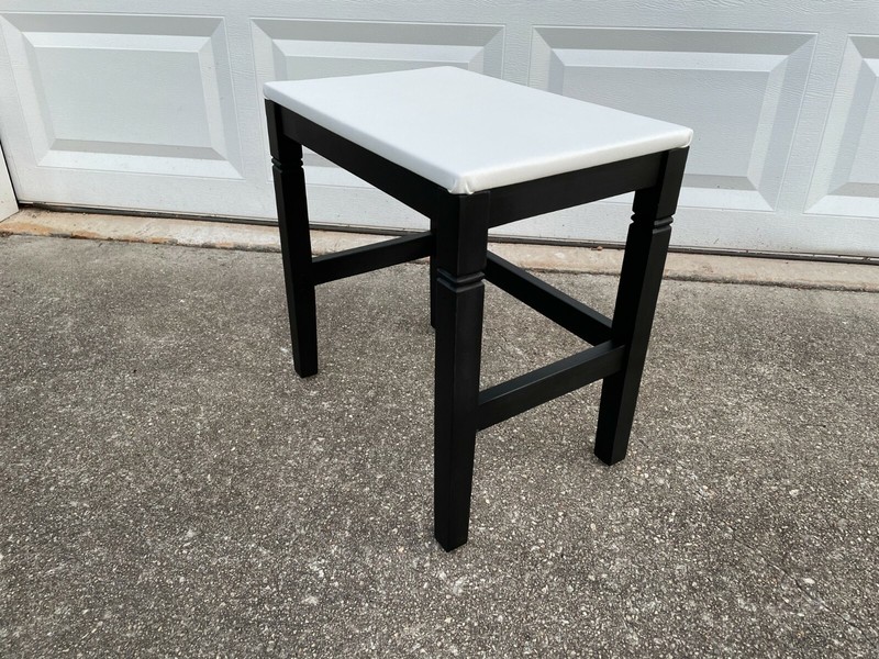 Vintage Antique Style Vinyl Leather Wrapped Top Side End Accent Table Nightstand gallery
