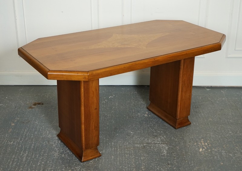VINTAGE ART DECO WALNUT DINING TABLE 4 TO 6 PERSON J1 gallery