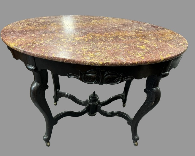 Antique Victorian Marble Top Parlor Center Table gallery