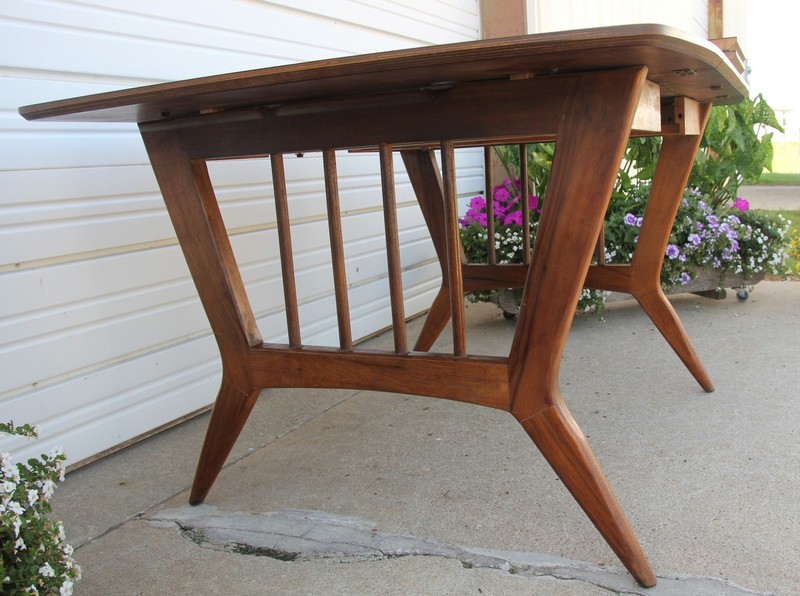 Danish MCM Mid-Century Modern Garrison Expanding DropLeaf Table +2 LS Acme Slide gallery