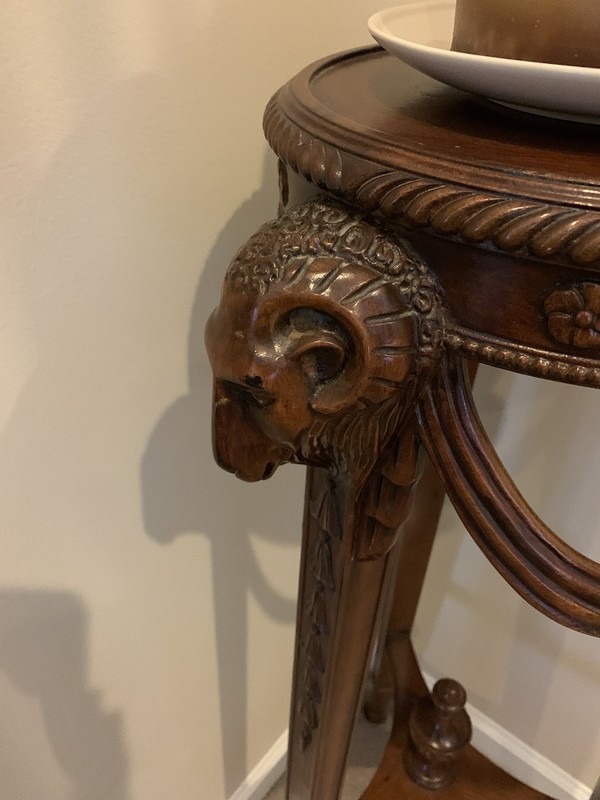 A Very Rare Antique Rams Head And Feet Occational Table 42” Tall gallery