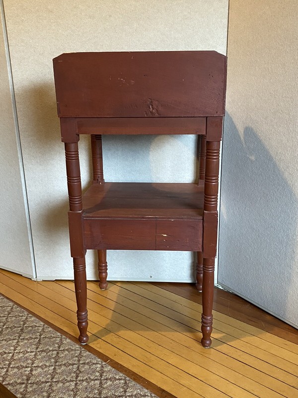 Antique Washstand w Birdseye Maple Drawer 19th Century Sheraton Style Classical gallery