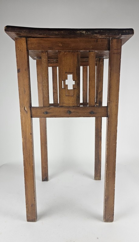 RARE Antique MISSION STYLE Wood Cutout CROSS Arts & Craft Table CHURCH Furniture gallery