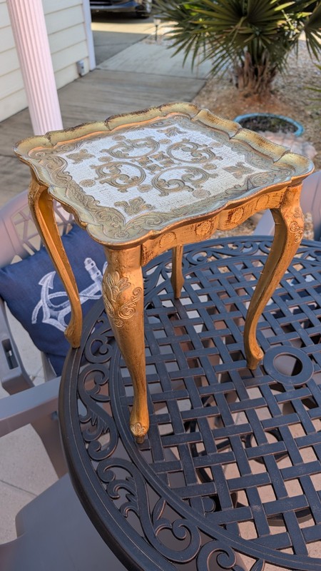 1 Florentine Nesting Table Gold Tone MCM Hollywood Regency Vintage Italy
