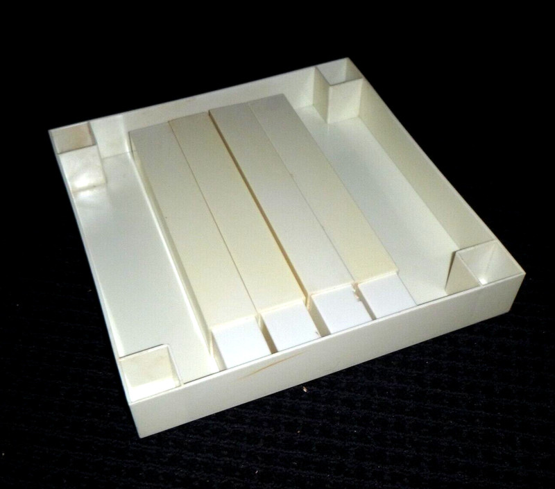 Vtg 70s Plastic Parsons Table Black & White Geometric Design 14" x 14" gallery
