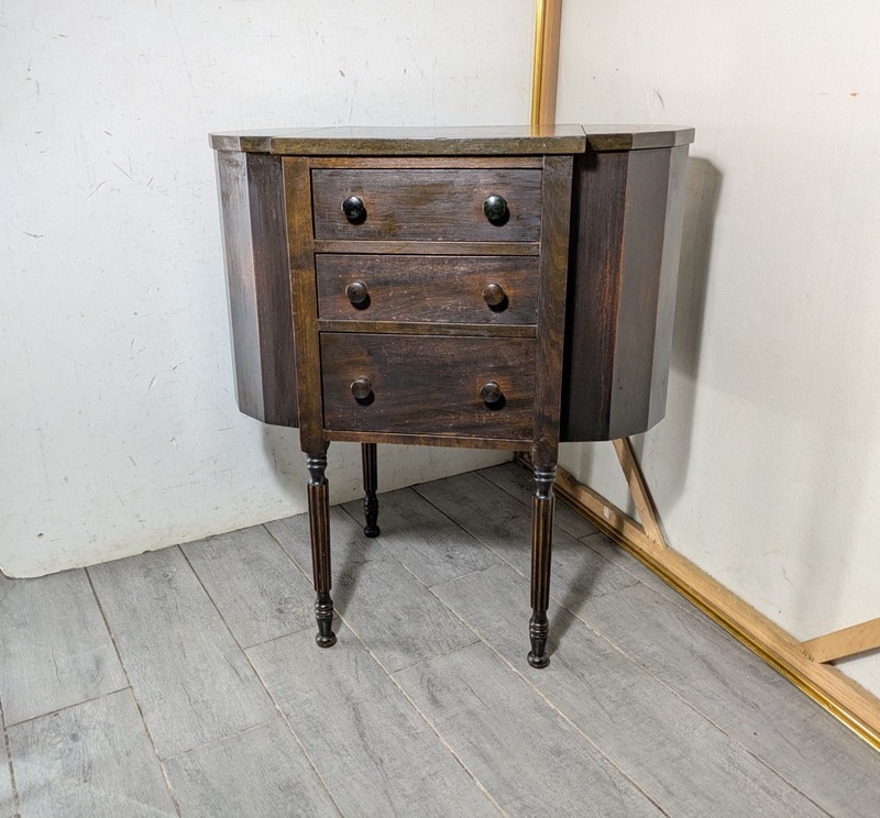Vintage Martha Washington Mahogany Wood Sewing Cabinet Table