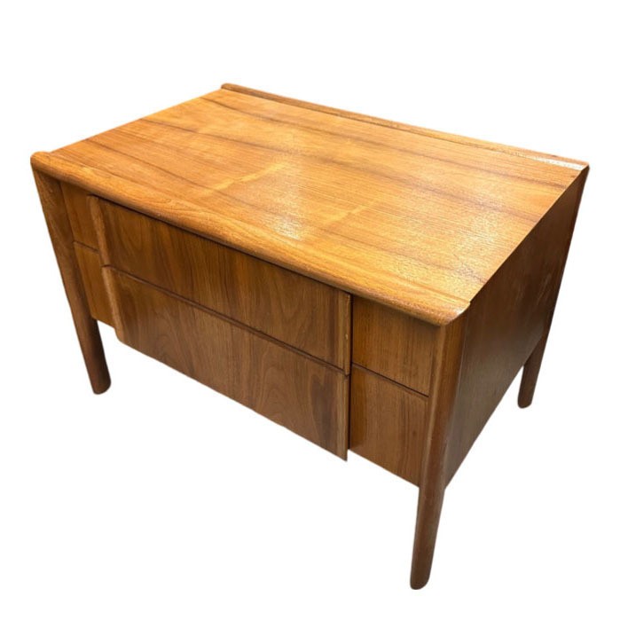 Mid Century "Parallel" Walnut End Table Commode by Barney Flagg For Drexel gallery