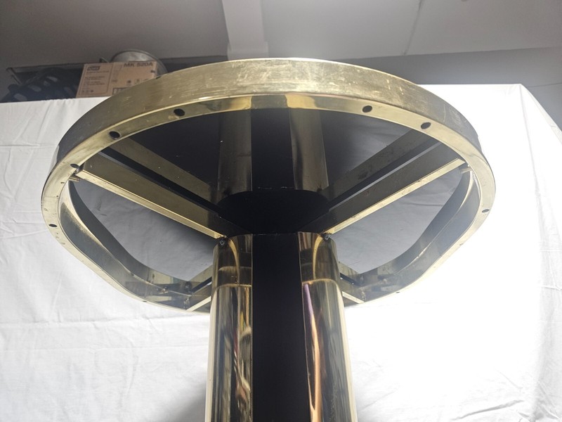 MCM Design Institute of America D.I.A Vintage Black Glass Side Table Gold Metal gallery