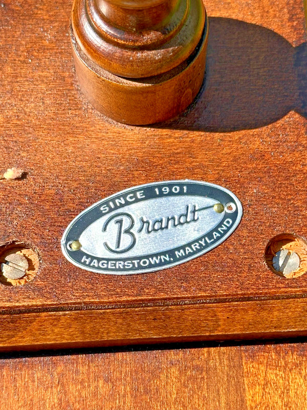 Brandt Furniture Scalloped Oval Tripod English Candle Stand Side Table, MCM gallery
