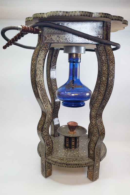 Unique Hand Made Syrian Antique Side Table Hookah Over 30 Years Old Super Rare gallery