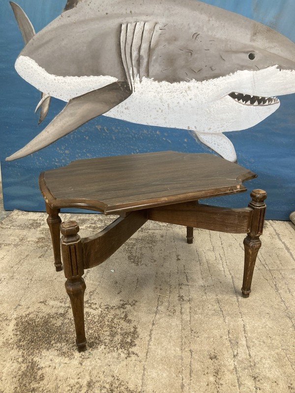 Unique Vintage Mid Century Modern Spanish Gothic Baroque Floating Top End Table