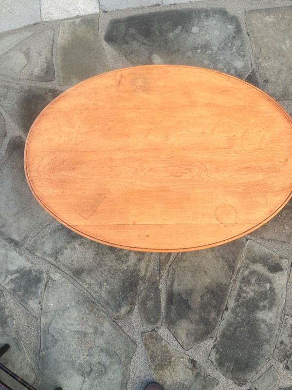 Vintage 41.5" Oval Maple Finish Cocktail Table gallery