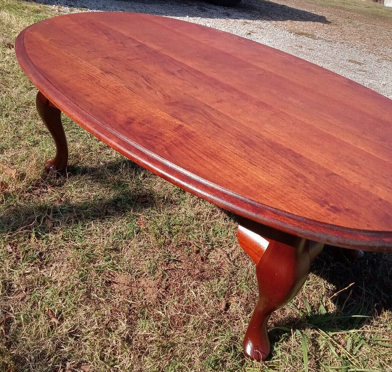 Mid Century Solid Cherry Oval Coffee Table (JLC-(CT-54)