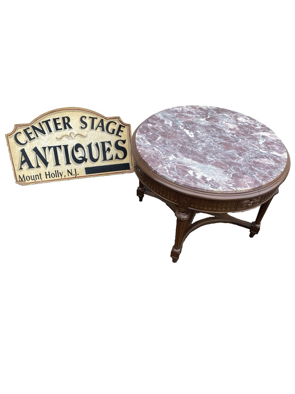 66369 Round Marble Top Coffee Table Stand