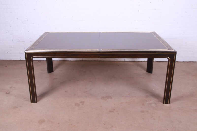Bernhard Rohne for Mastercraft Acid Etched Brass Extension Dining Table gallery