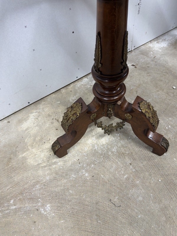 antique french empire marble top Ormalu Rosewood plant stand pedastal Table gallery