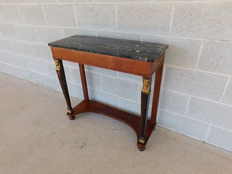 Fine Arts Furniture NeoClassical Regency Revival Marble Top Console Table 32"w gallery