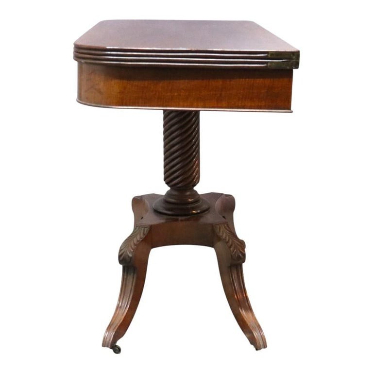 Federal Sheraton Flame Mahogany Card Table 19thC gallery