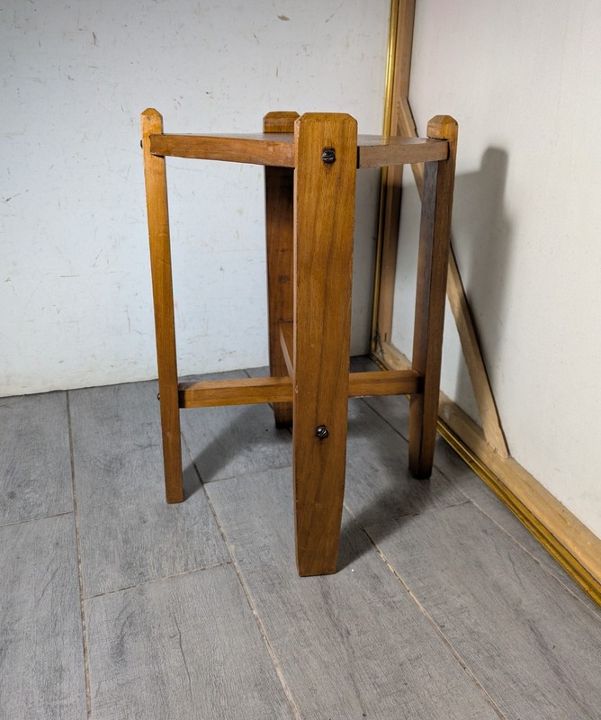 Vintage Mission Style Rustic Solid Wood Plant Stand Pedestal Small Table J75 gallery