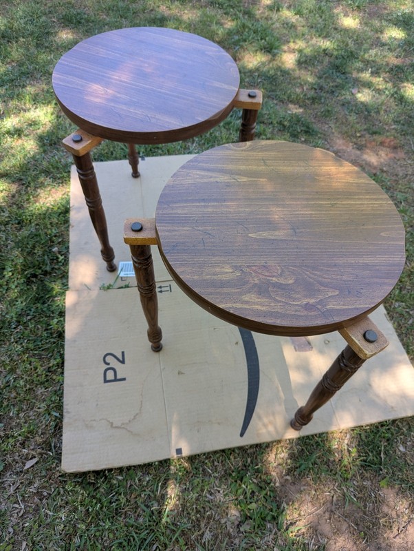 VINTAGE Set Of 2 MCM Mid Century Modern Side Tables Nesting Stackable gallery