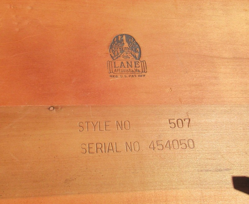 2 Rare Mid-century Lane two tiered end table frework and tapered legs with harps gallery