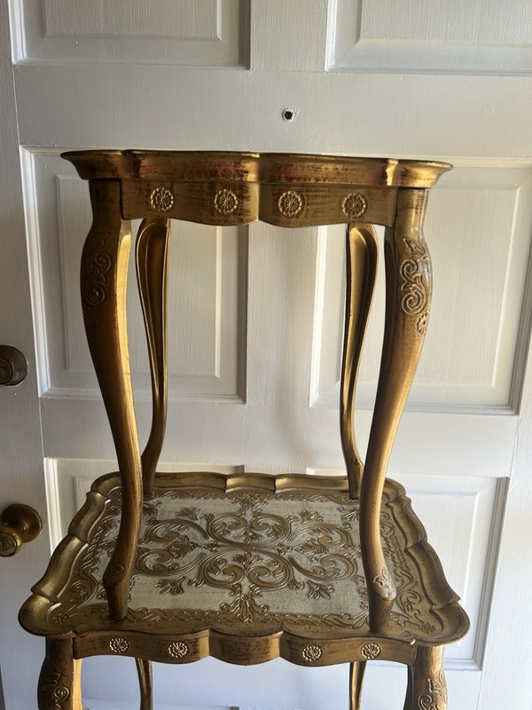 Vintage FLORENTINE Hollywood Regency ITALIAN Gold Gilt NESTING Stacking TABLES gallery