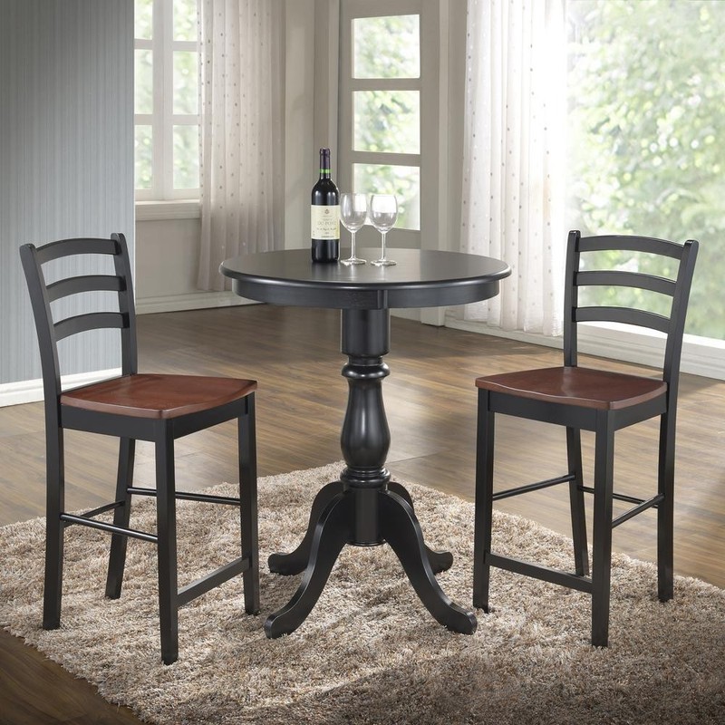 Fairview 30" Round Pedestal Bar Table - Antique Black gallery